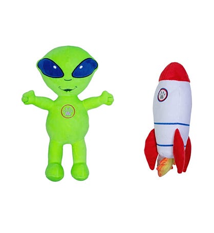 Out Of This World Crinkle And Squeaky Plush Dog Toy Combo